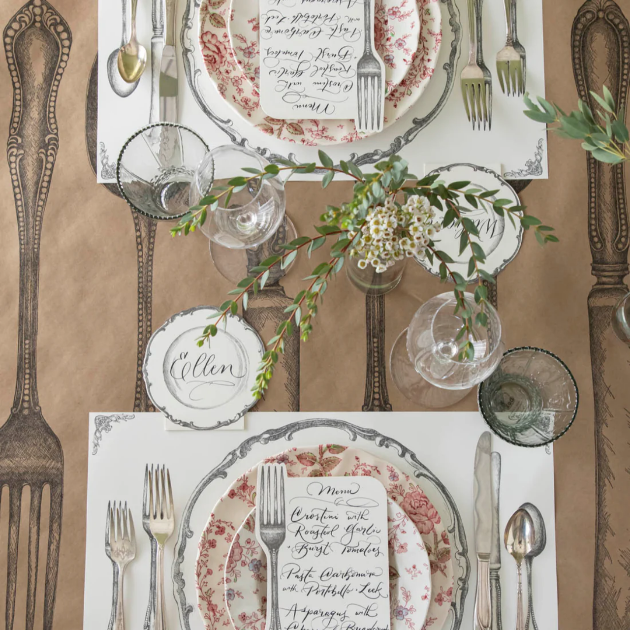 Kutlery On Kraft Table Runner