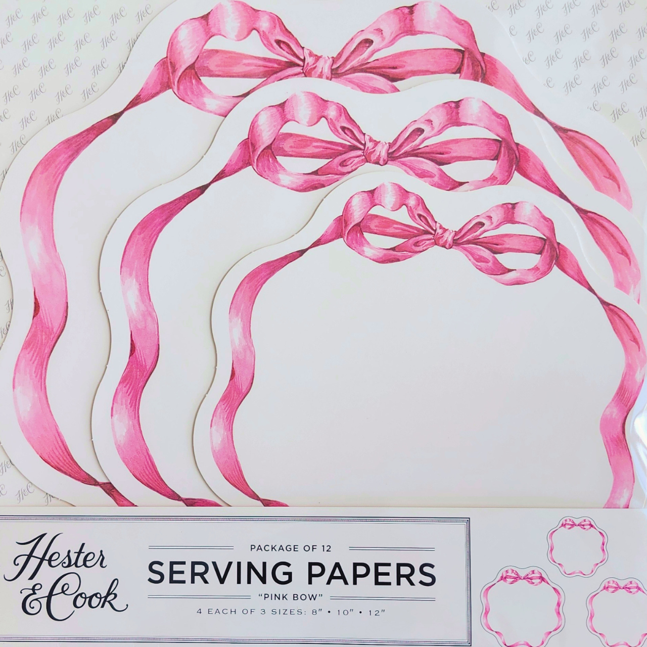 Pink Bow Paper Placemats