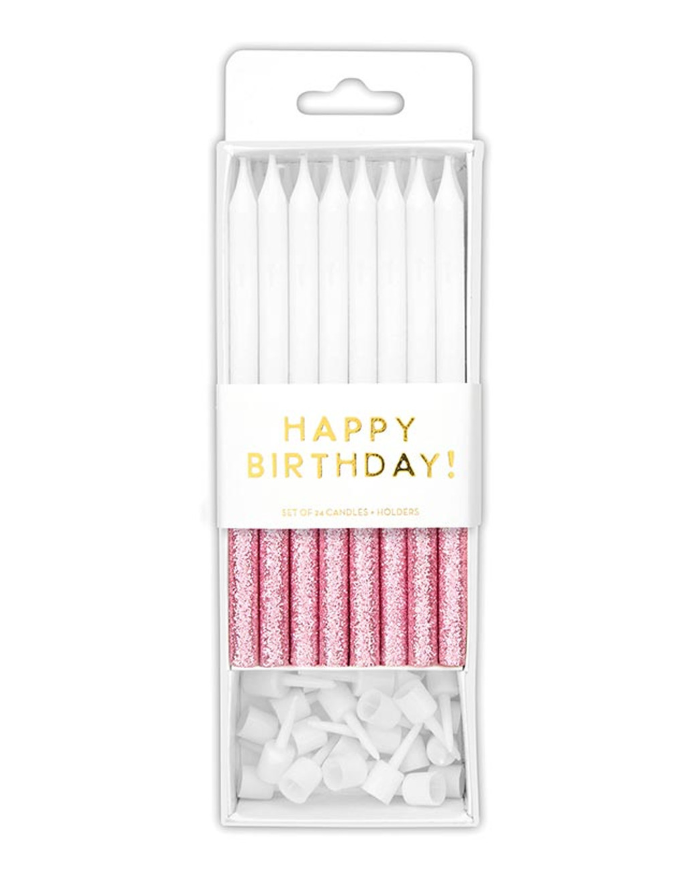 Slant Collections Pink Glitter Dipped Birthday Candles