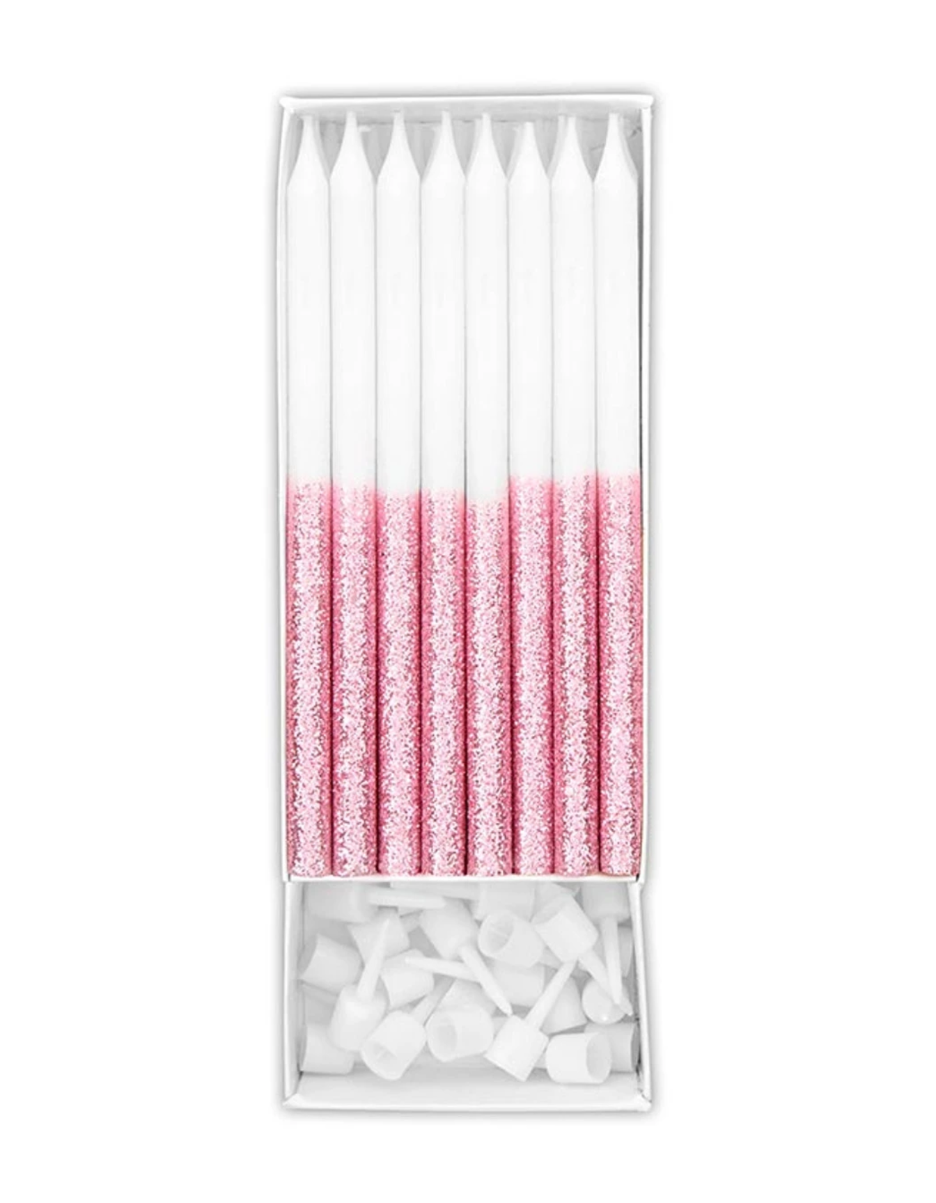 Slant Collections Pink Glitter Dipped Birthday Candles