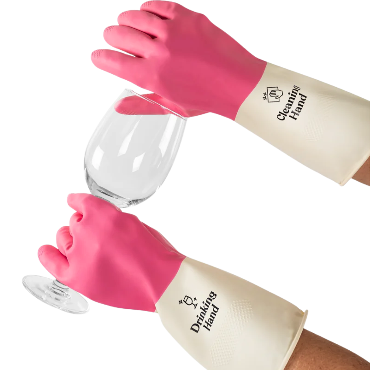 pink cleaning gloves