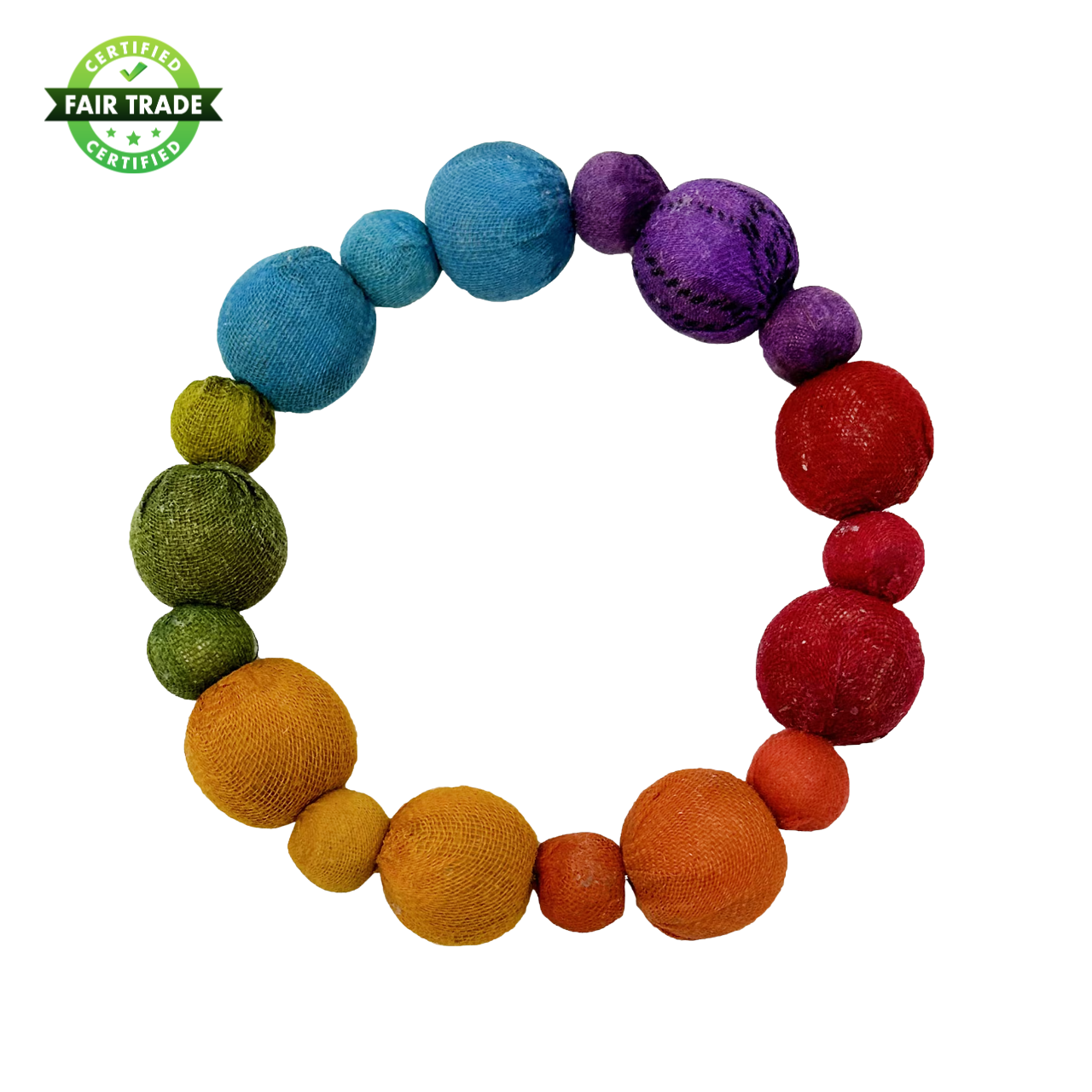 Upcycled sari bracelet